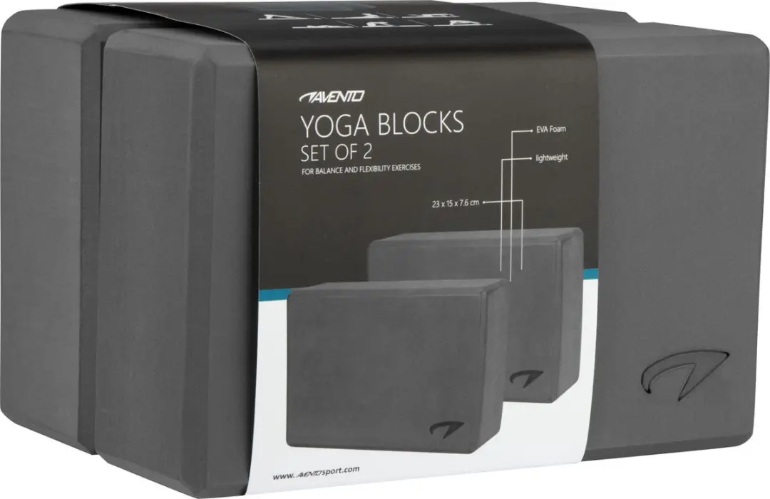 Avento Yoga Blokken - 2 Stuks - Grijs