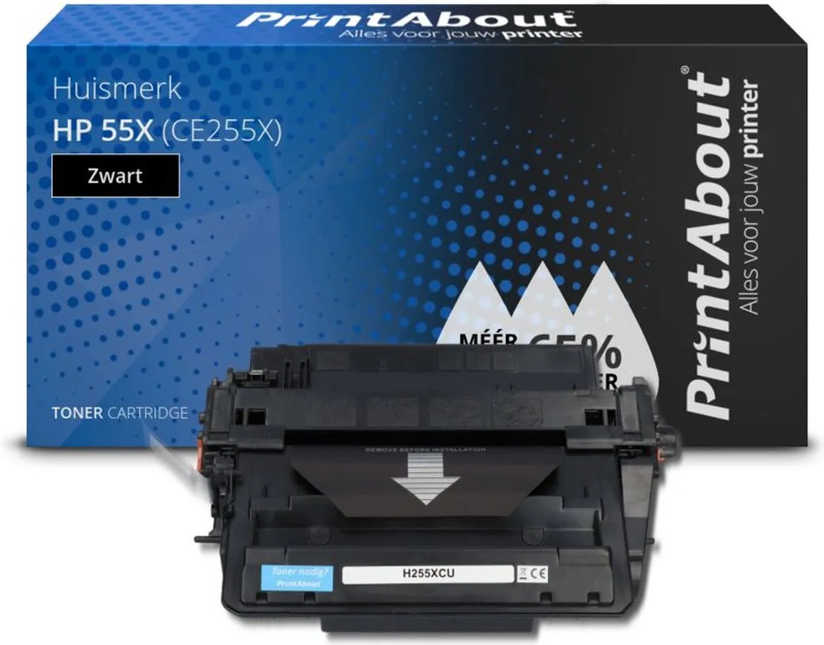 PrintAbout HP 55X CE255X Toner Zwart - 28.000 pagina's