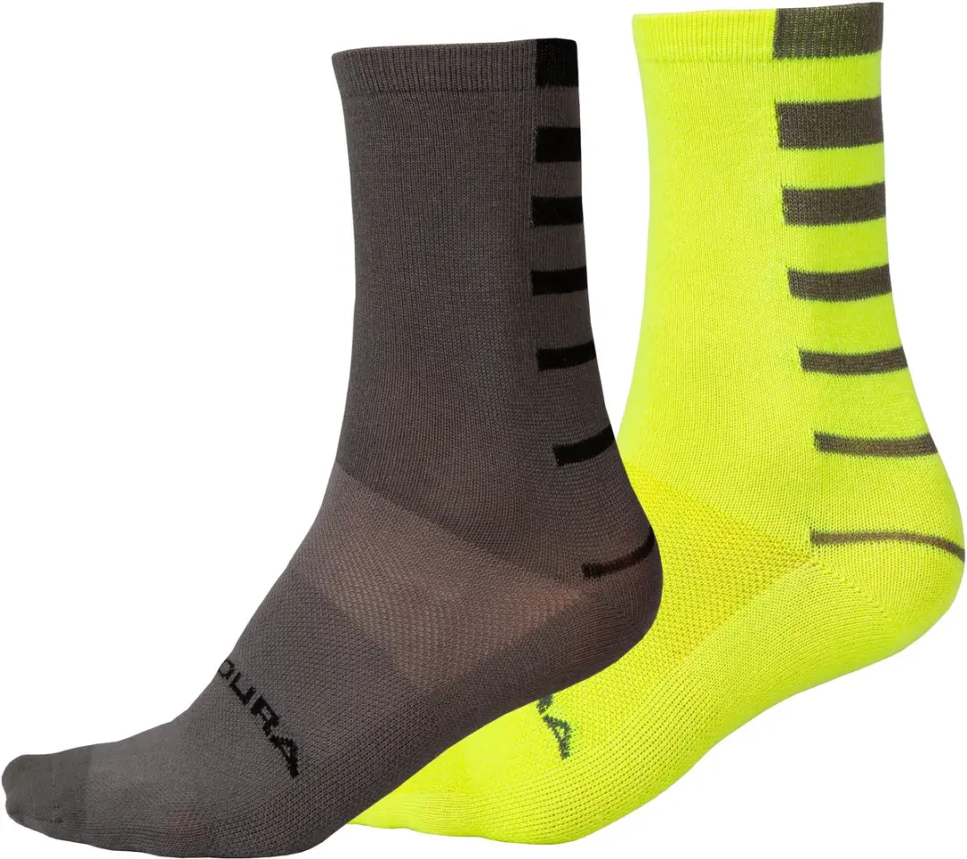 Endura Coolmax Stripe Socks Bright Yellow