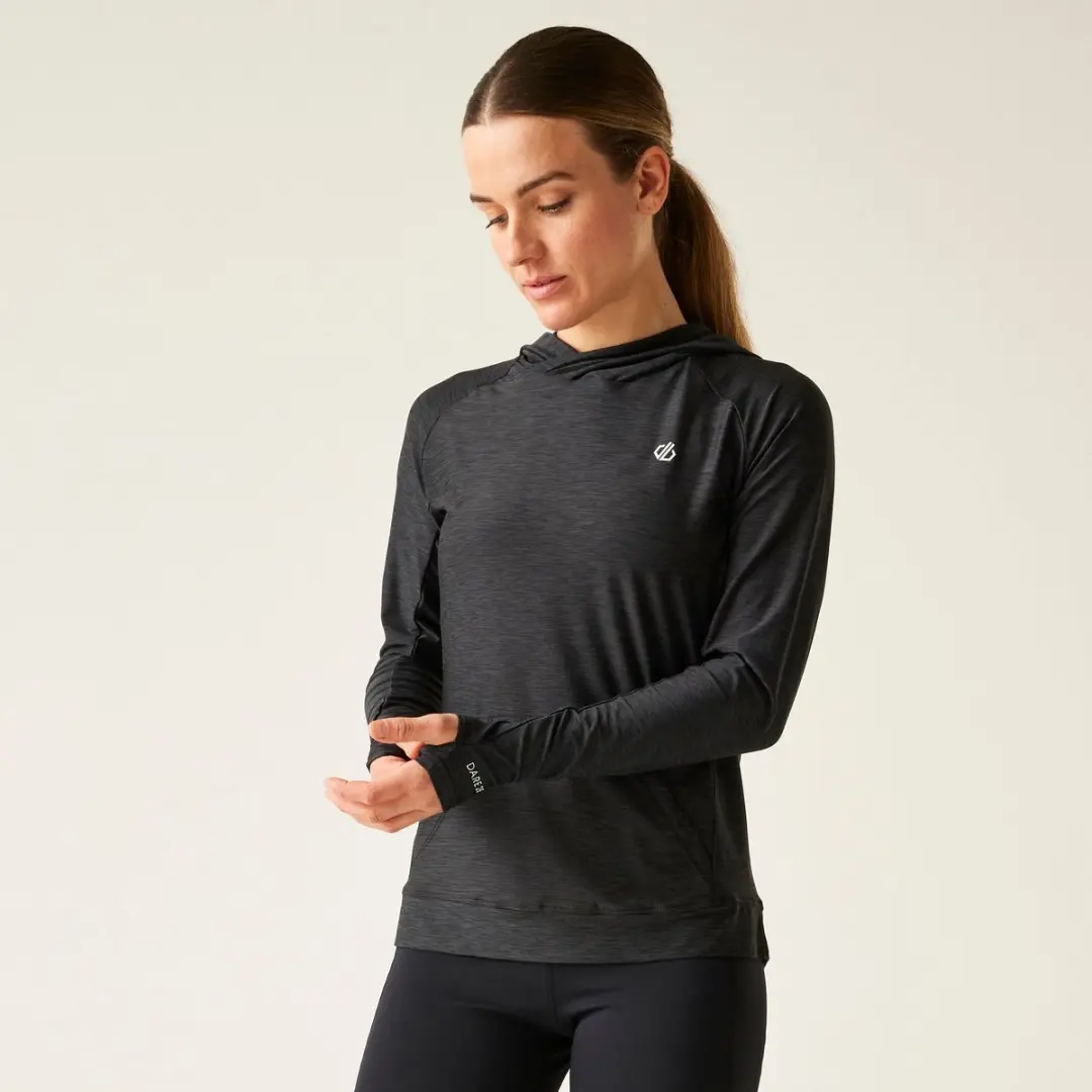 Dare 2B, Sprint City, Vochtregulerend lichtgewicht Dames Sport Hoodie, Black, Ma