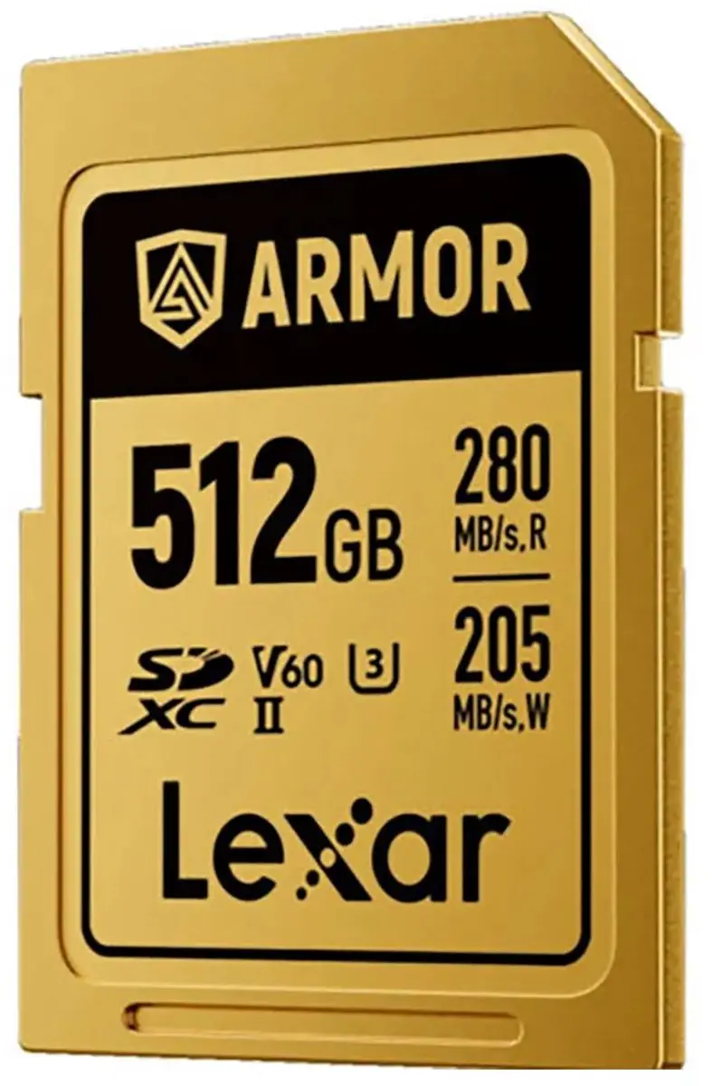 Lexar SDXC Pro Gold Series ARMOR UHS-II 512GB - V60 IP68 - afbeelding 6 van 6