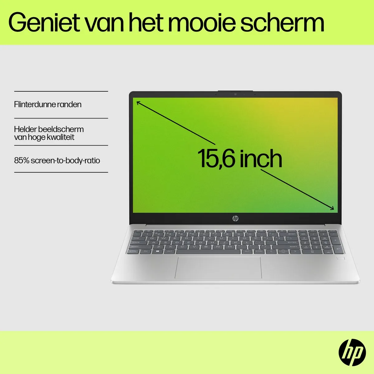 HP 15-fd0048nd Laptop - i5-1334U 8GB 512GB SSD - 15,6" Full HD - Zilver - afbeelding 6 van 6