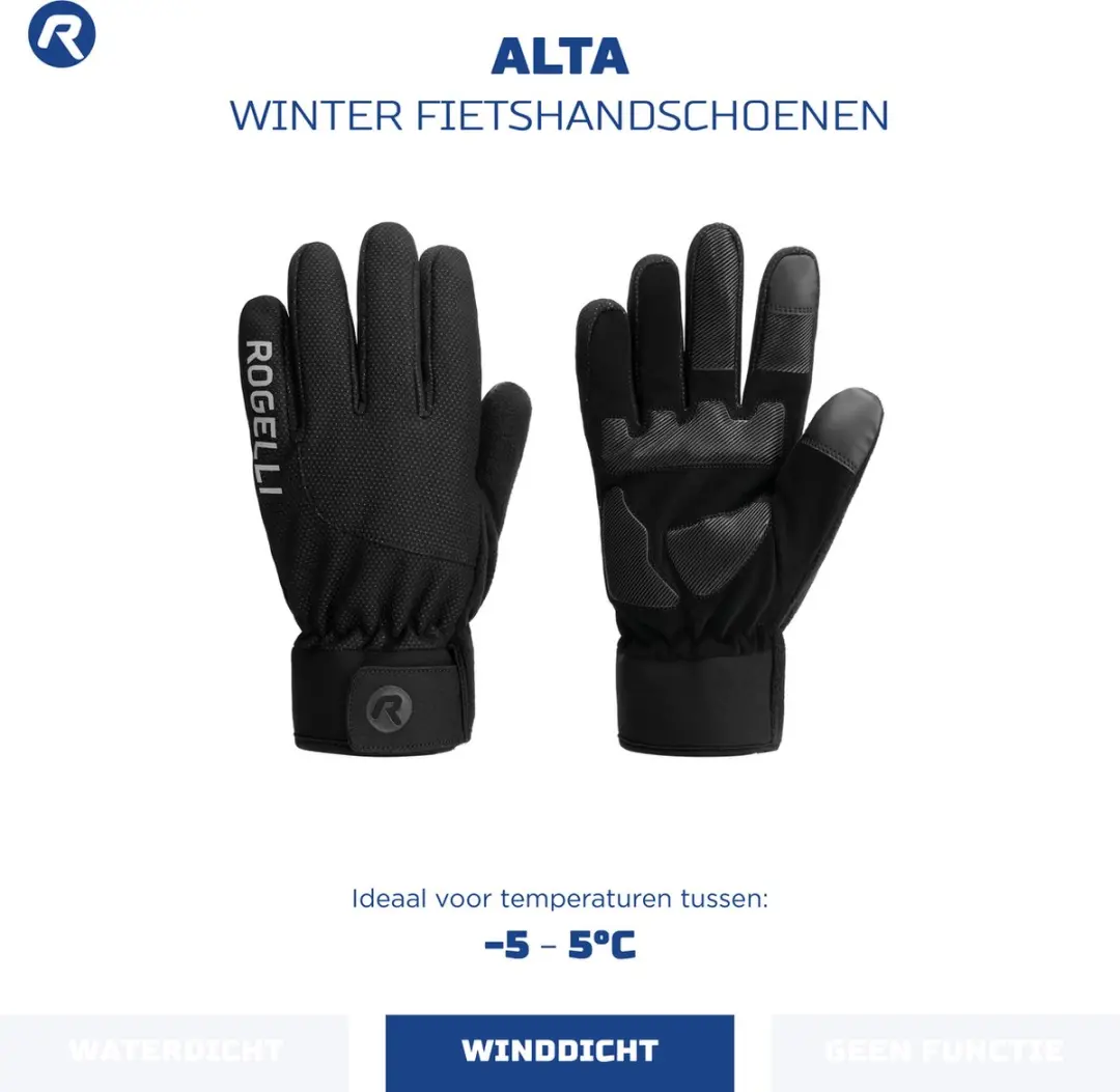 Rogelli Alta Fietshandschoenen Heren Winter - Zwart S