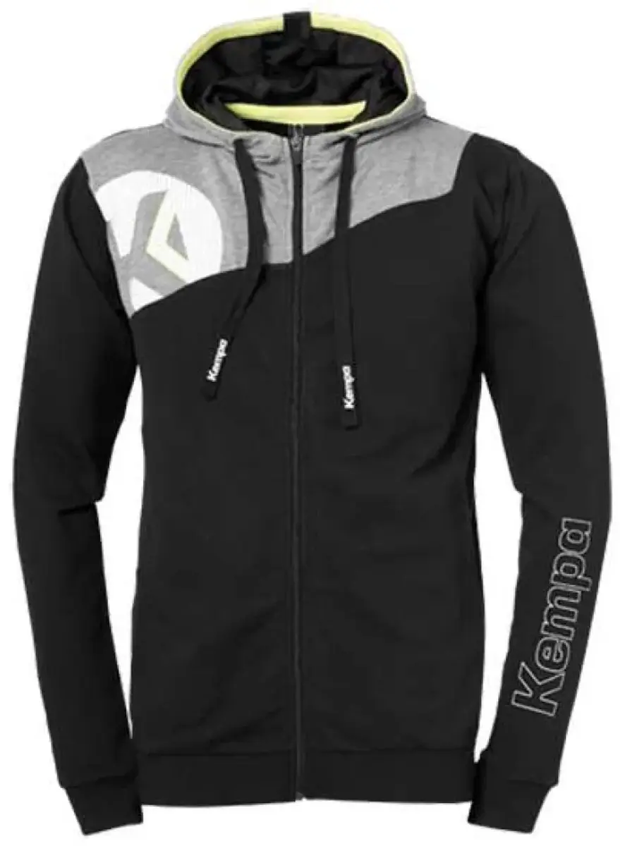 Kempa Core 2.0 Hood Jacket Kind - Maat 116 - Zwart/Dark Grijs