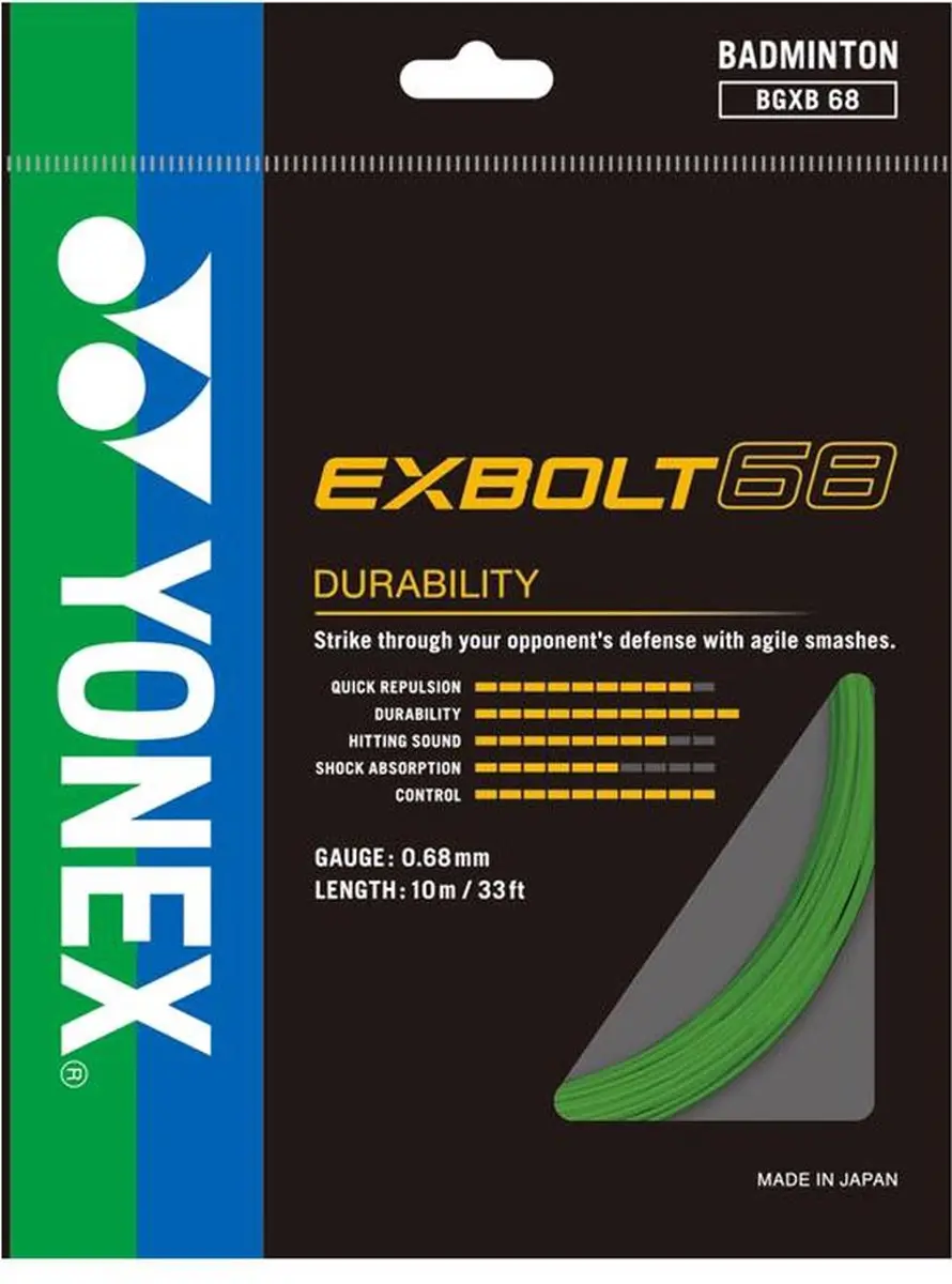 Yonex Exbolt-68 BGXB 68 Badminton Snaar - 200m Lime-Green