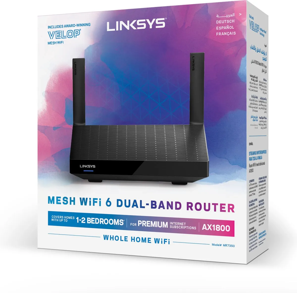 Linksys MR7350 Mesh WiFi 6 Router 1800Mbps - Zwart