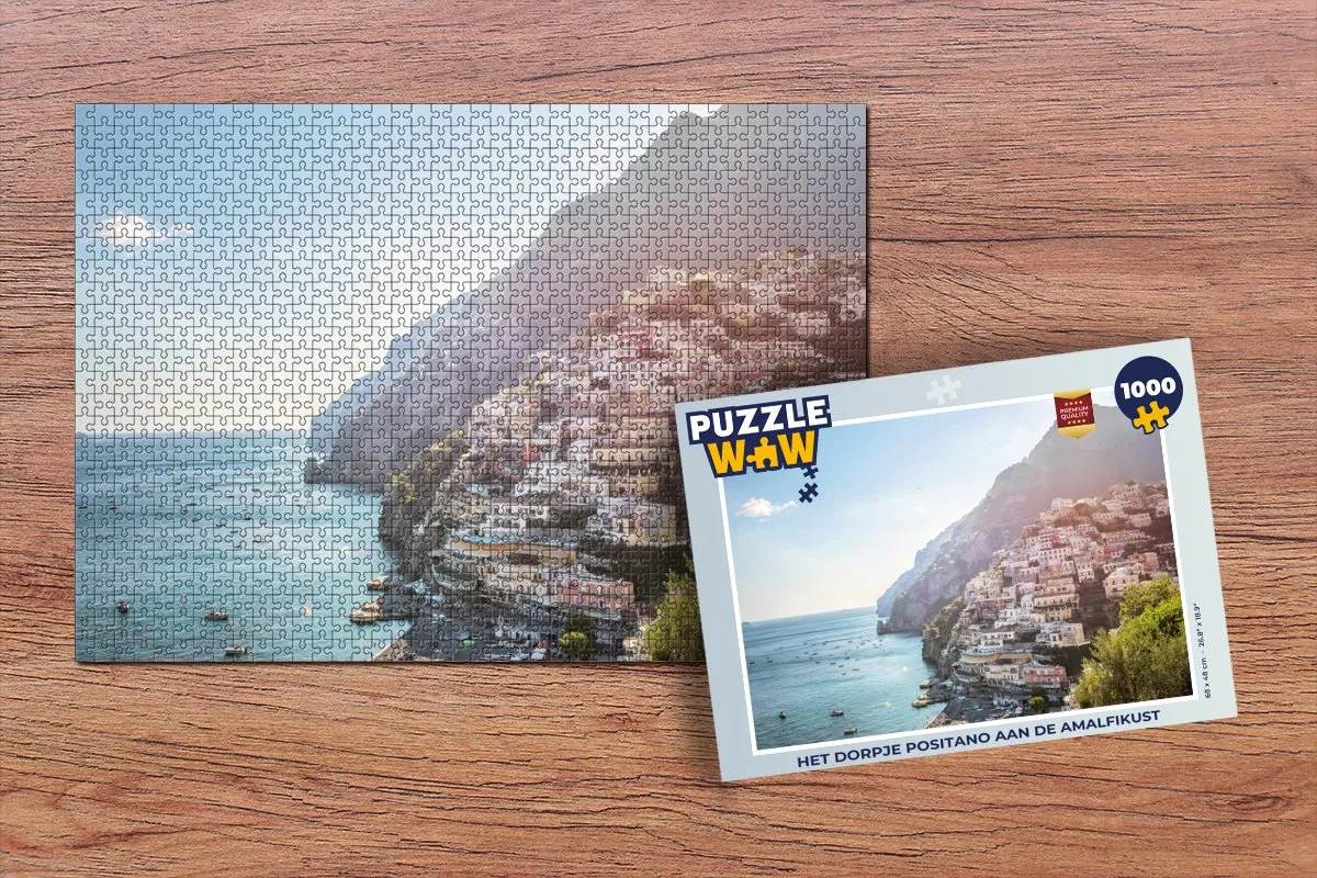PuzzleWow Het dorpje Positano Legpuzzel 1000 Stuks - Multicolor