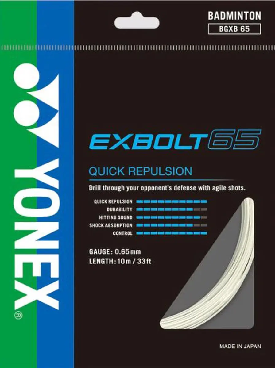 Yonex Exbolt 65 badmintonsnaren set 10m