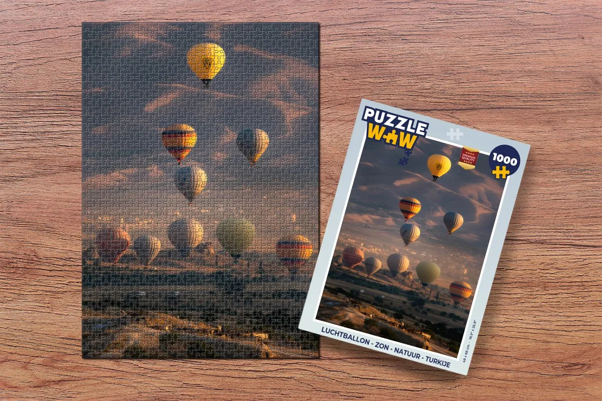 PuzzleWow Luchtballon Turkije Legpuzzel 1000 Stuks - Multicolor