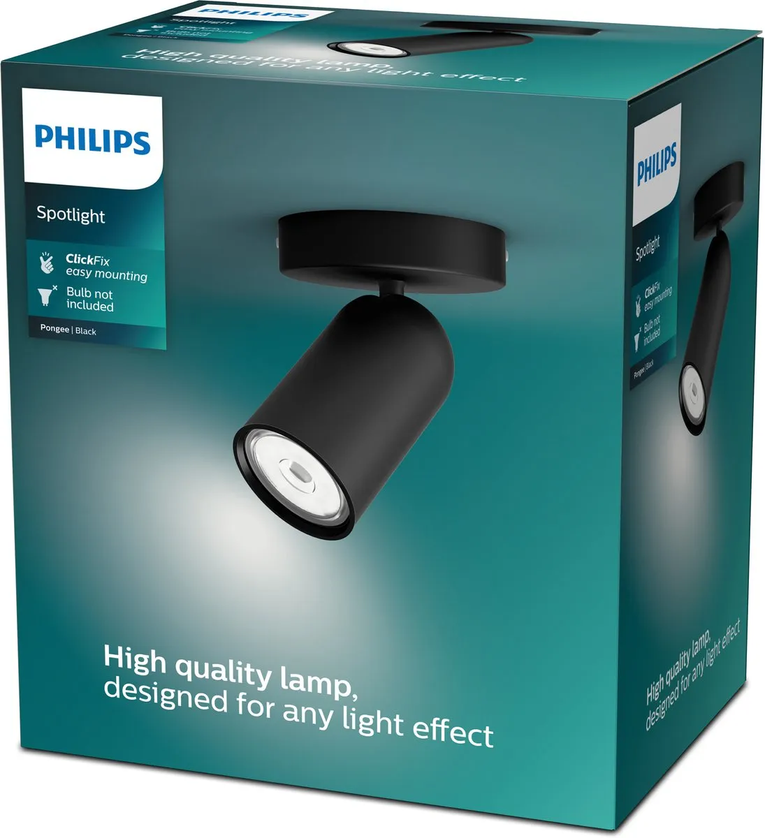Philips Pongee Opbouwspot 1-lichts - Zwart