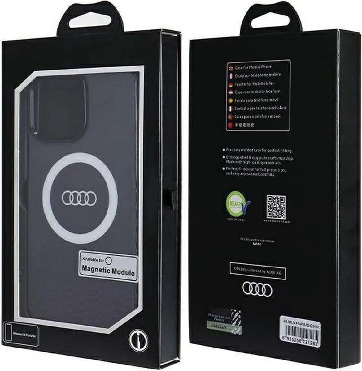 Audi IML Big Logo Back Case - iPhone 14 Pro Max - Zwart - afbeelding 4 van 6
