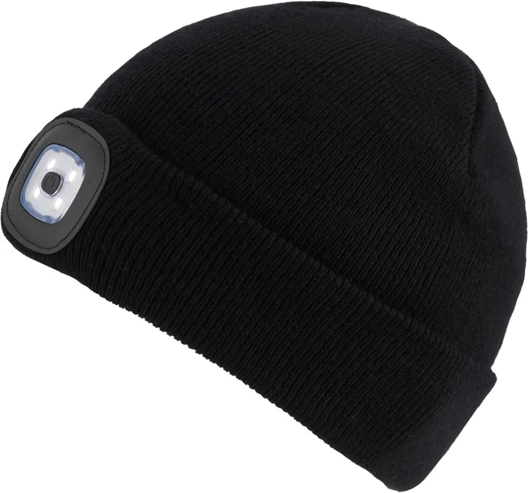 Unisex beanie muts met oplaadbare lamp