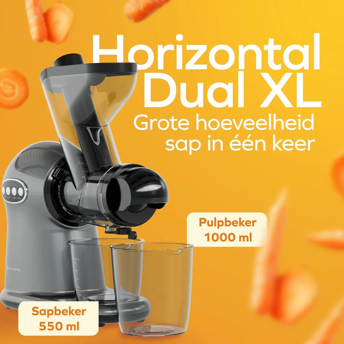 KitchenBrothers Slowjuicer XL KB1004135 - Grijs