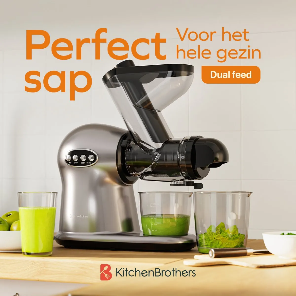 KitchenBrothers Slowjuicer XL KB1004135 - Grijs