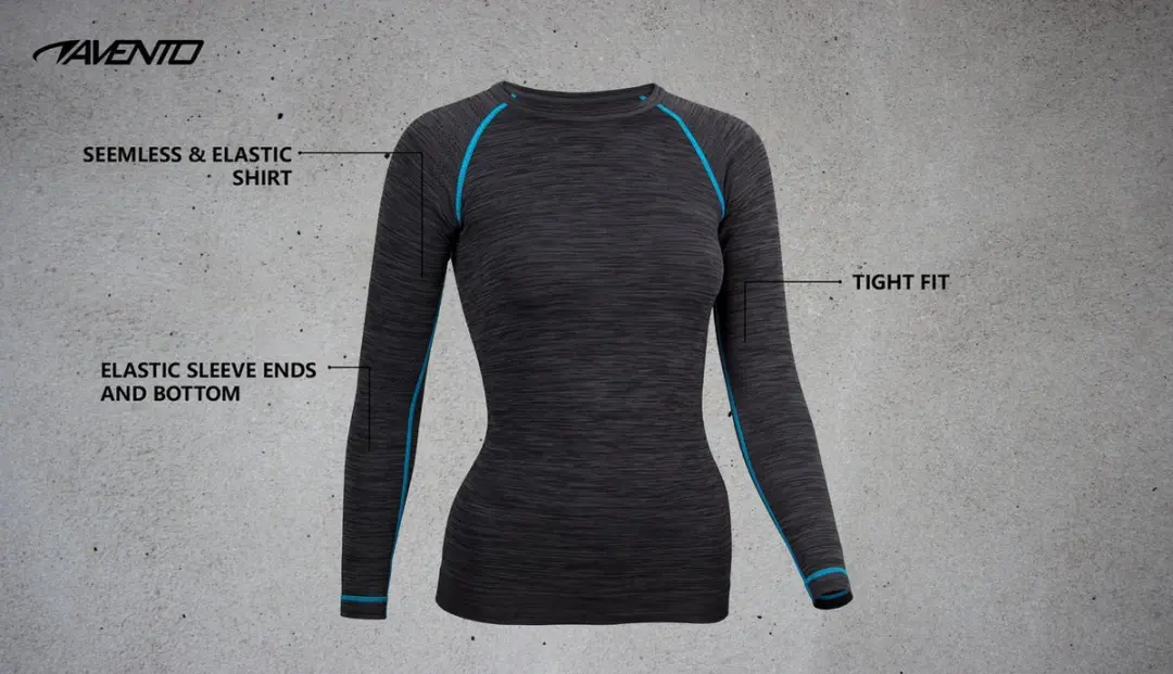 Avento Thermoshirt Superior Vrouwen - Zwart/Aqua Maat 36 - afbeelding 6 van 6