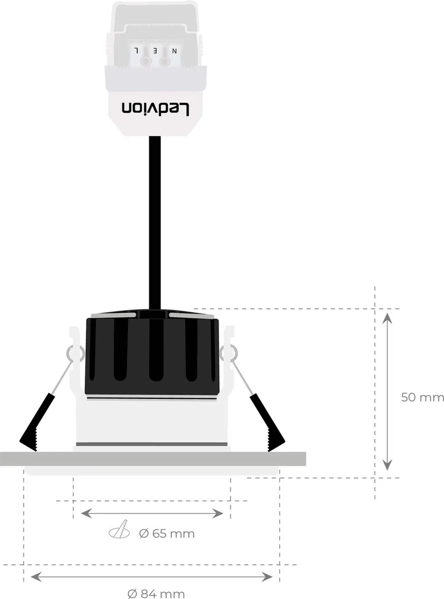 Ledvion 6x LED Inbouwspot 5W 2700K Ø84mm - RVS