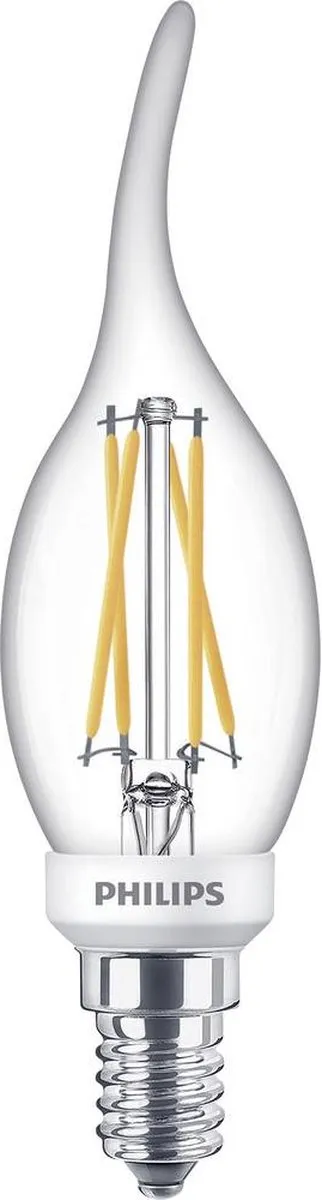 Philips LED Kaars Transparant 3.4W E14 - Warmwit
