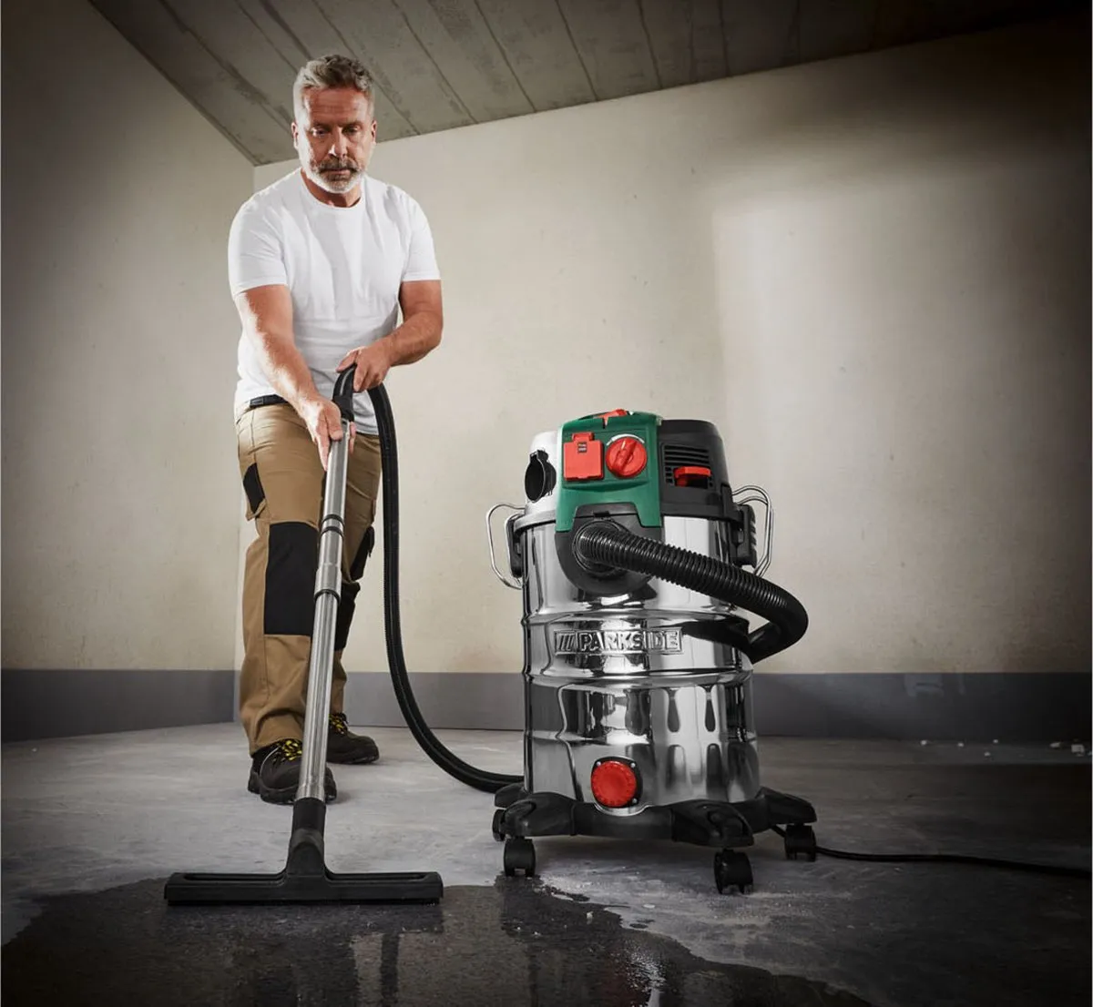 Parkside PWD 30 B1 Stofzuiger 1500W - 30L - Nat & Droog - Chroom