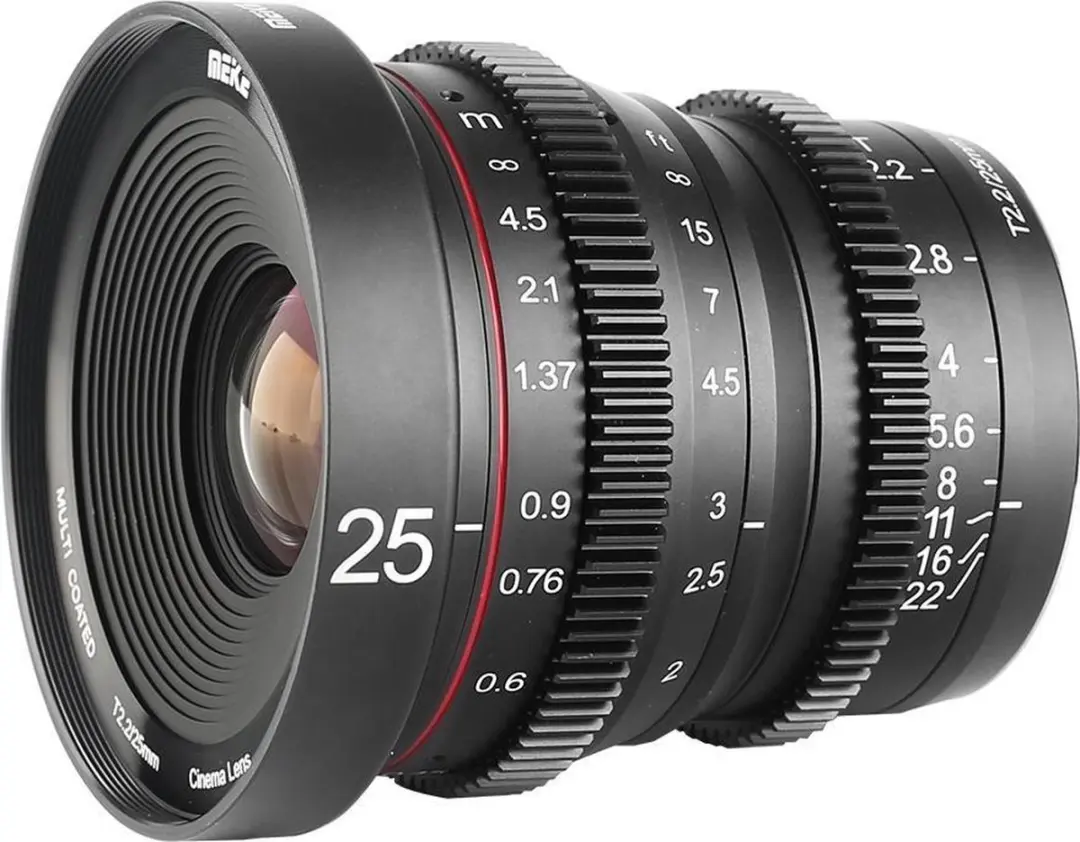 Meike 25mm T2.2 MILC Lens - Sony APS-C - 77mm