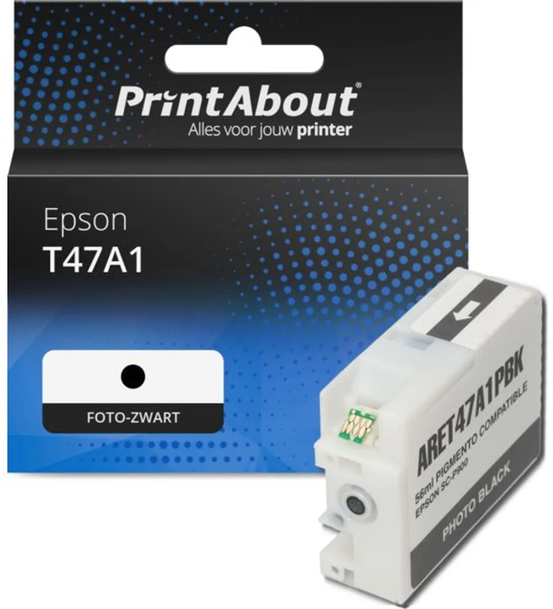 PrintAbout T47A1 Inktcartridge Foto-zwart