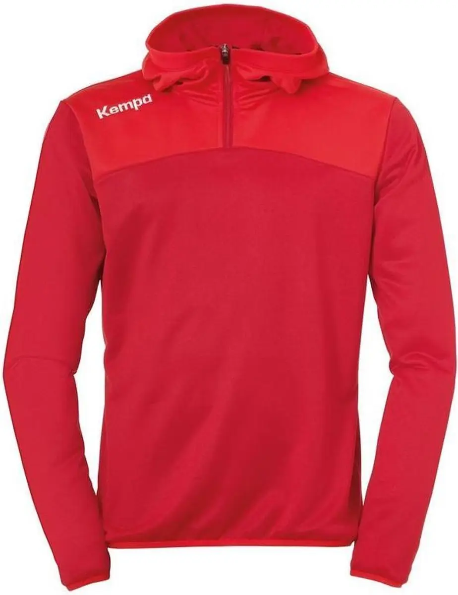 Kempa Emotion 2.0 Hoody met 1-4 Rits Chili Rood-Rood Maat 4XL