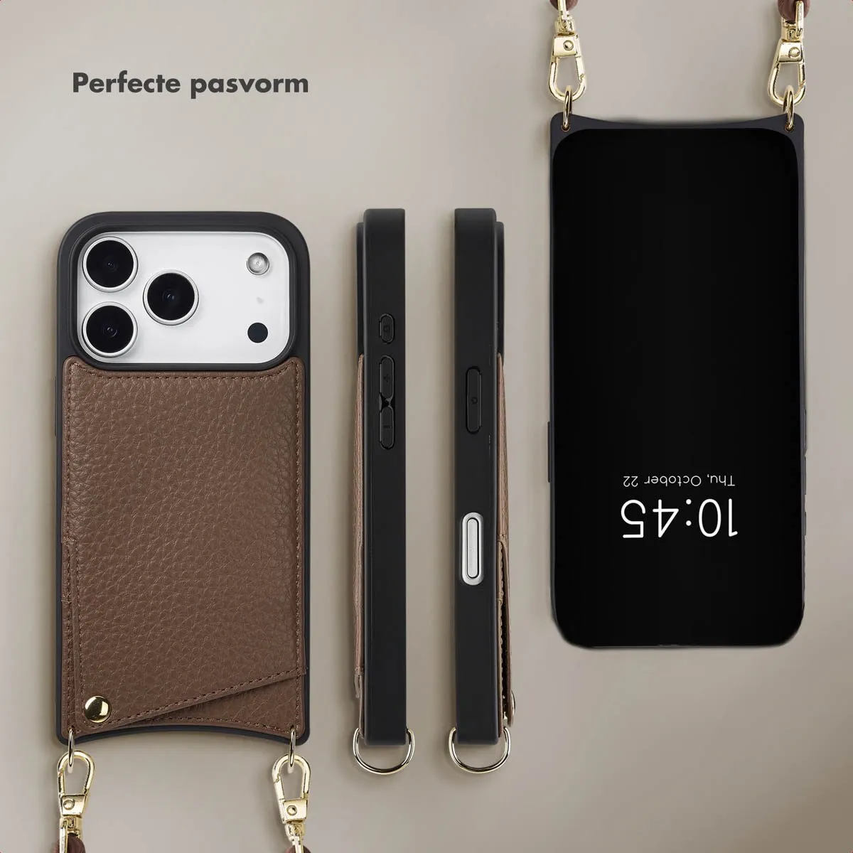 Selencia Hoesje iPhone 17 Pro - Mocha Brown - 2 Pasjes