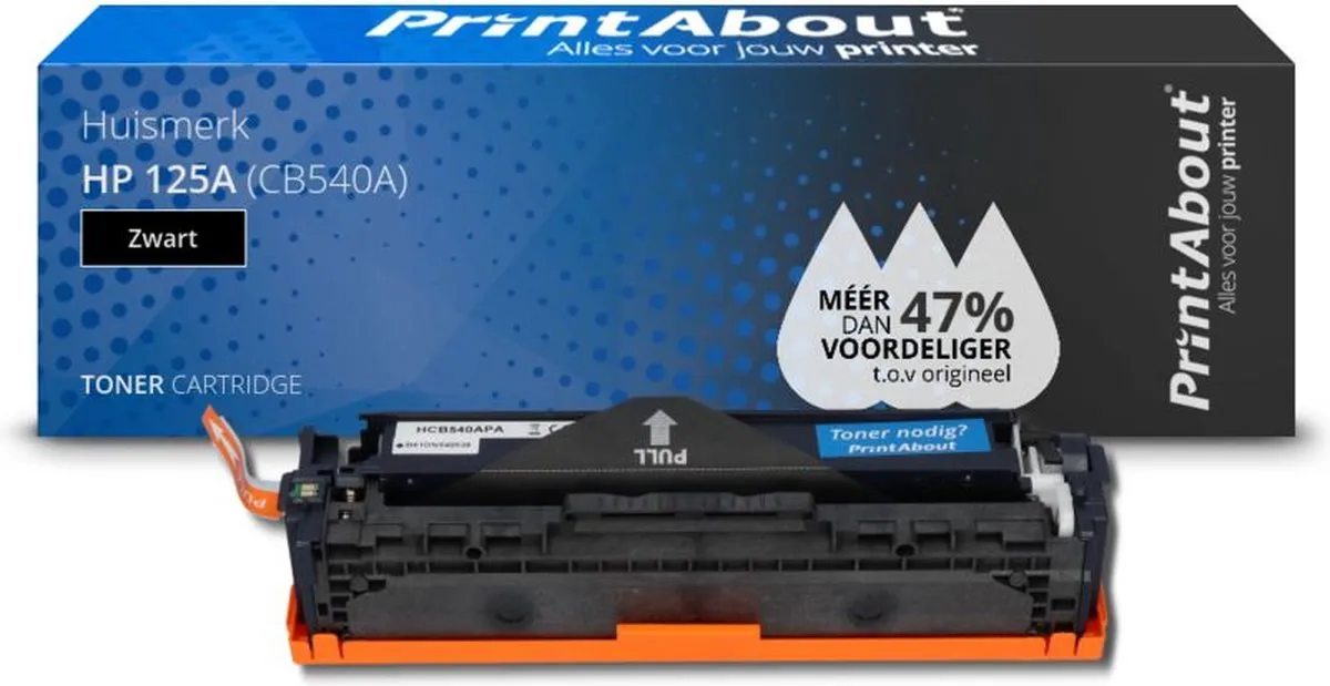 PrintAbout HP 125A CB540A Toner Zwart - 2.500 Pagina's