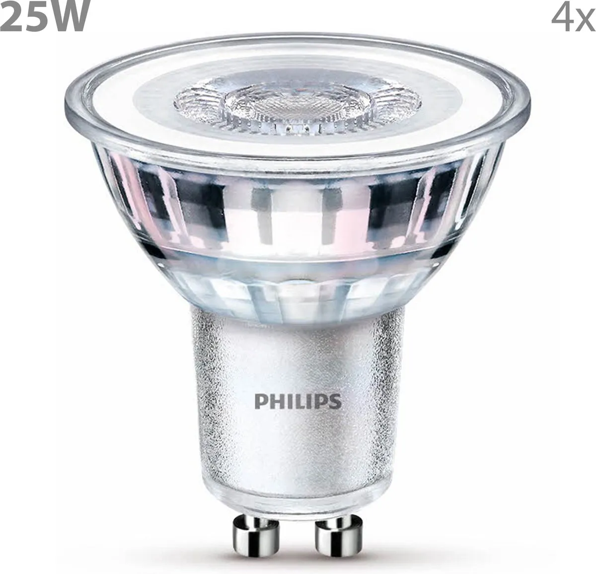 Philips LED GU10 Spotlamp 3.1W Warmwit - 4 Stuks