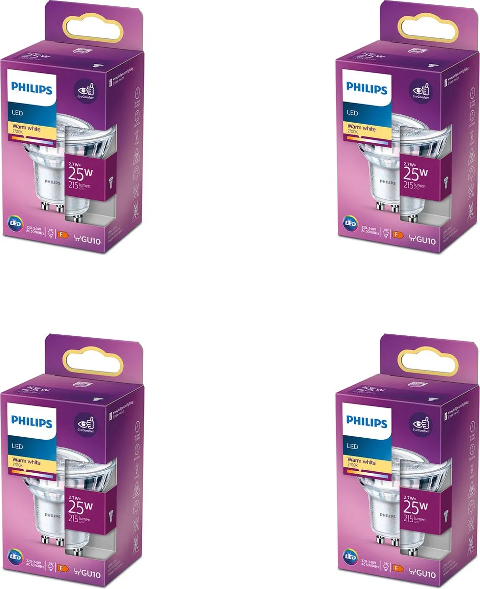 Philips LED GU10 Spotlamp 3.1W Warmwit