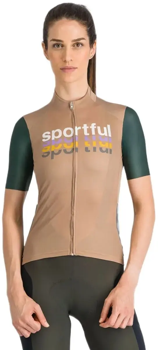 Sportful Supergiara Logo 2 Korte Mouw Wielertrui Beige,Bruin M Vrouw