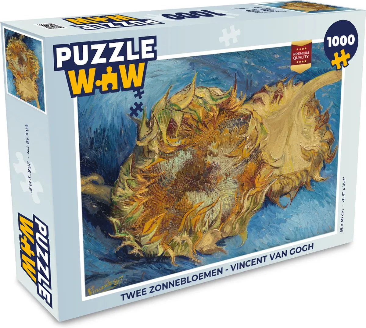 PuzzleWow Van Gogh Twee Zonnebloemen Puzzel 1000 Stuks - Multicolor