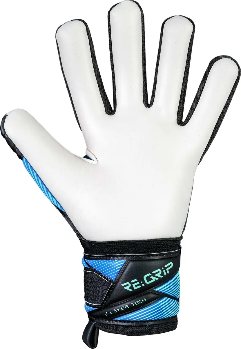 Reusch Attrakt Re:Grip NC Junior Keepershandschoenen - Zwart/Ocean Light 6 - afbeelding 5 van 6