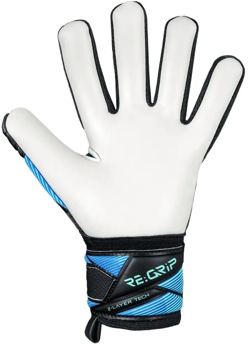 Reusch Attrakt Re:Grip NC Junior Keepershandschoenen - Zwart/Ocean Light 6 - afbeelding 2 van 6