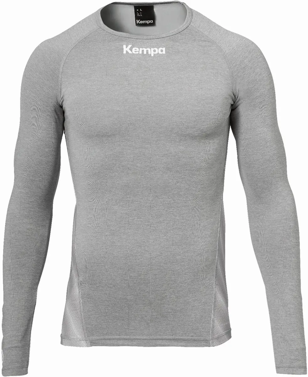 Kempa Attitude Thermo Shirt Lange Mouw Kind Donker Grijs Melage Maat 128