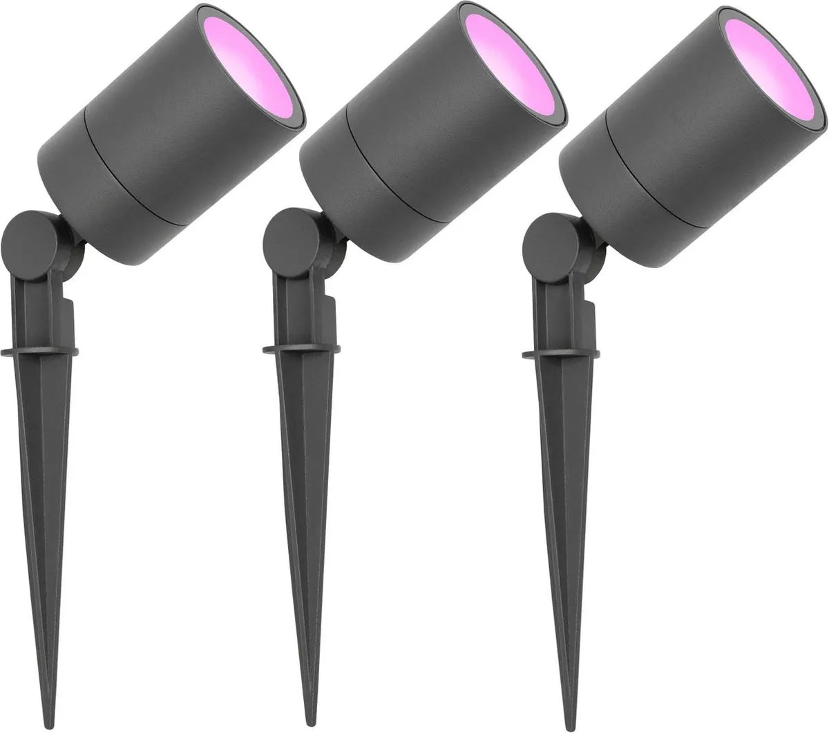 LEDVION 3x Smart Wifi LED Prikspots Antraciet