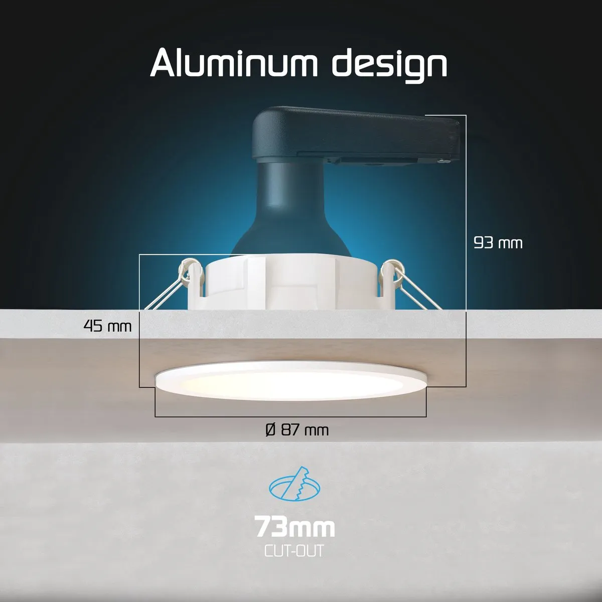 LEDVION 6x Smart Inbouwspot Ø85mm RGB+CCT - 4.9W GU10 - Wit - afbeelding 6 van 6