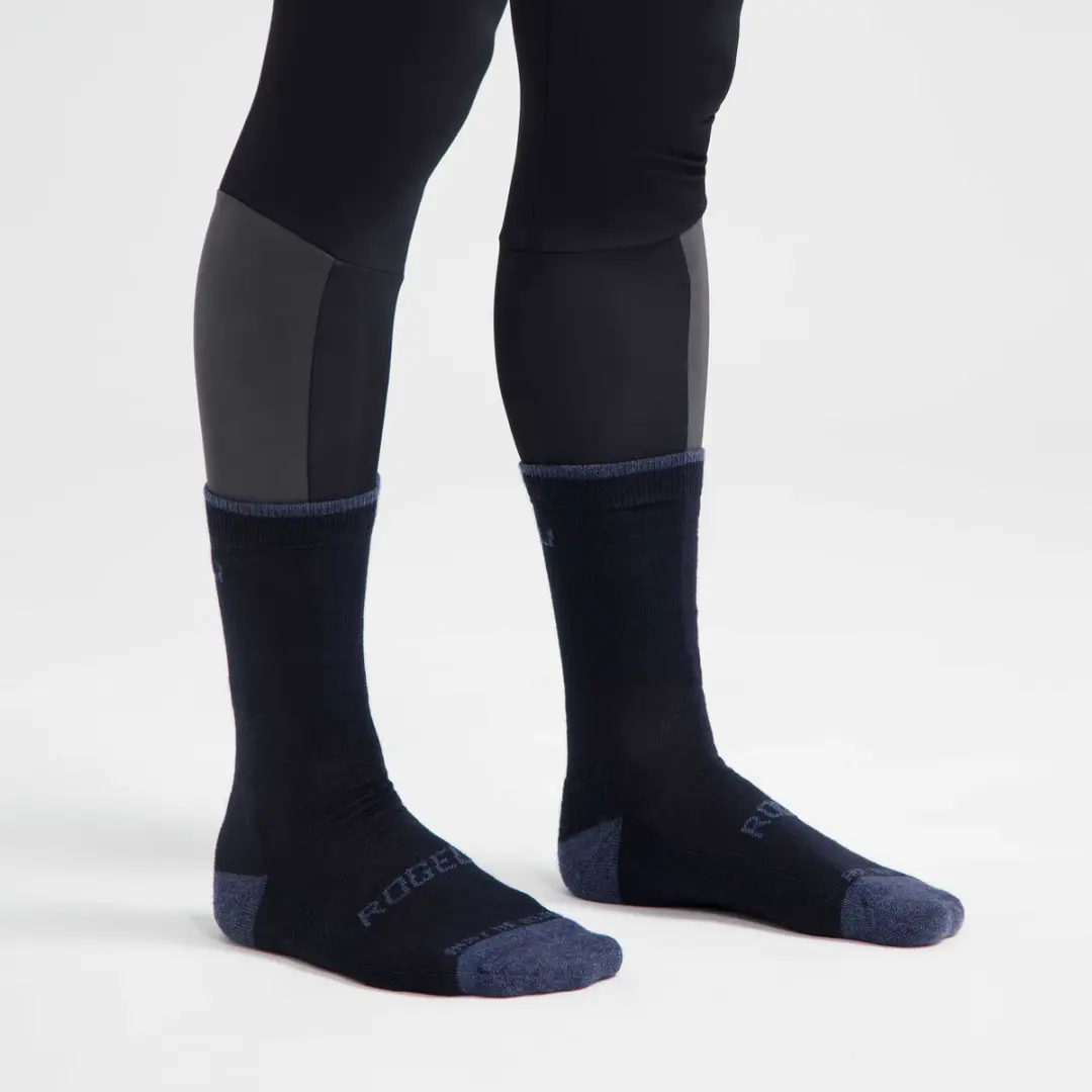 Rogelli Merino Wol Fietssokken 2 Paar - Blauw/Zand