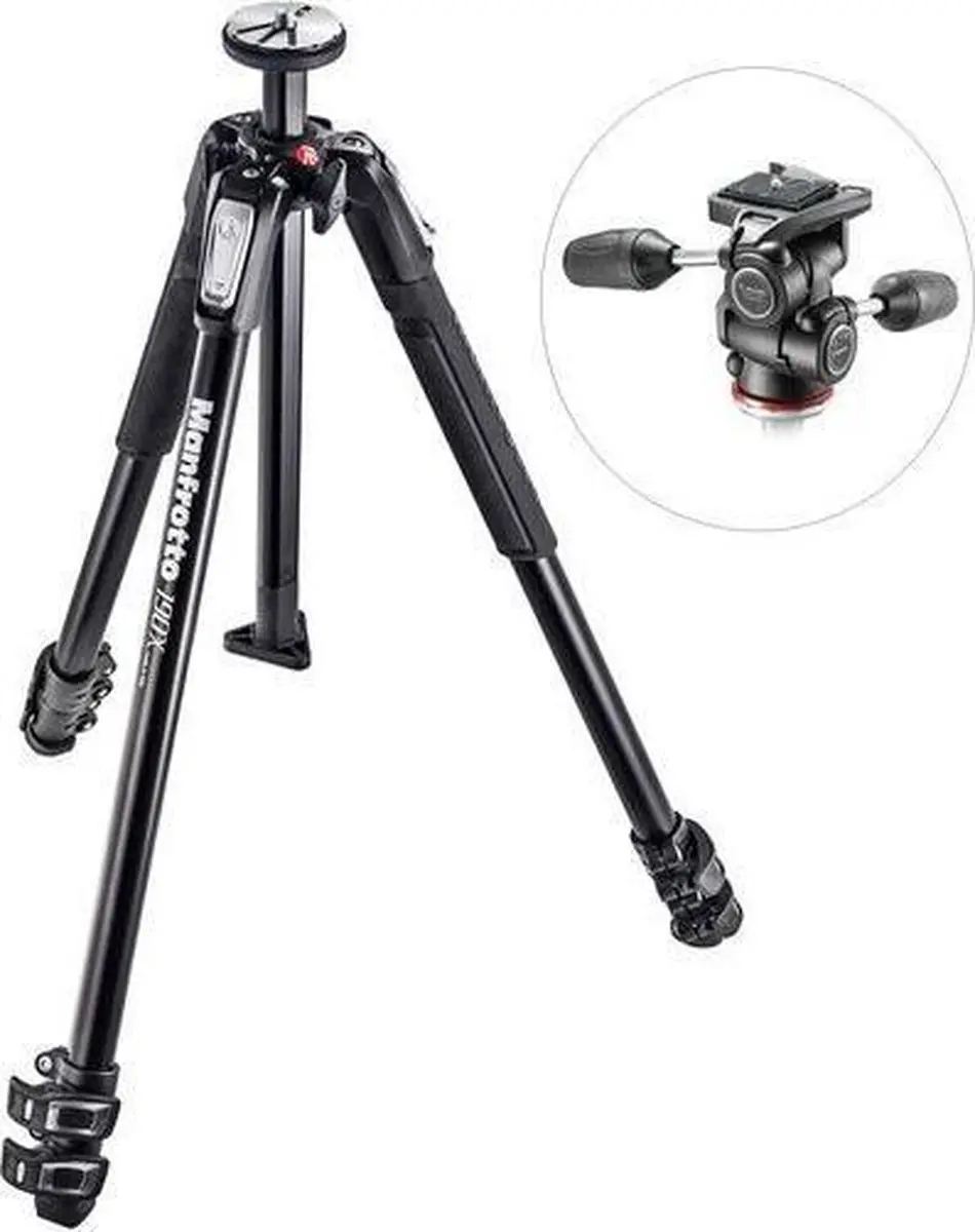Manfrotto 190X MK190X3-3W1 Statief - 3 Secties - afbeelding 2 van 6