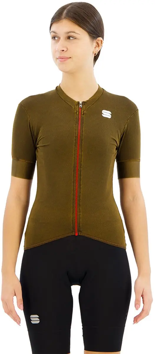 Sportful Monocrom Korte Mouw Wielertrui Groen L Vrouw