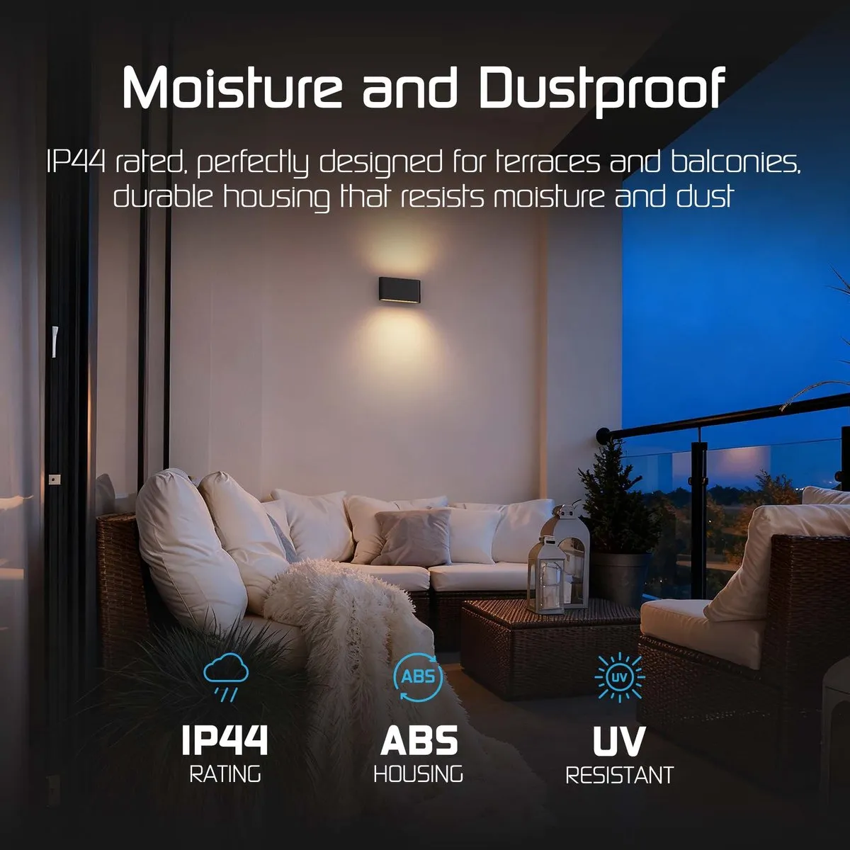 Ledvion USB Oplaadbare Wandlamp 4400mAh - Zwart - 2700K