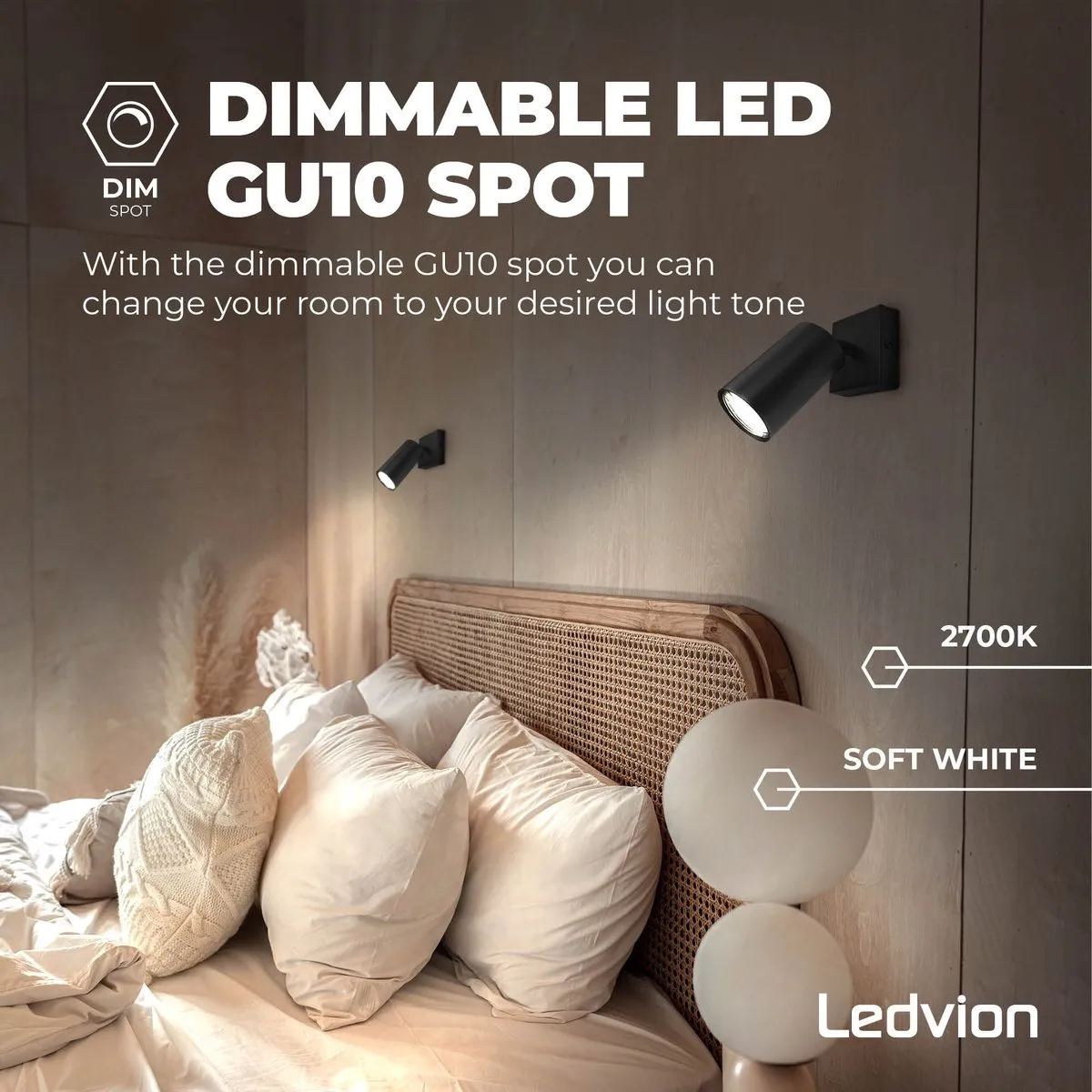 Ledvion 10x LED GU10 3W 2700K - 345L