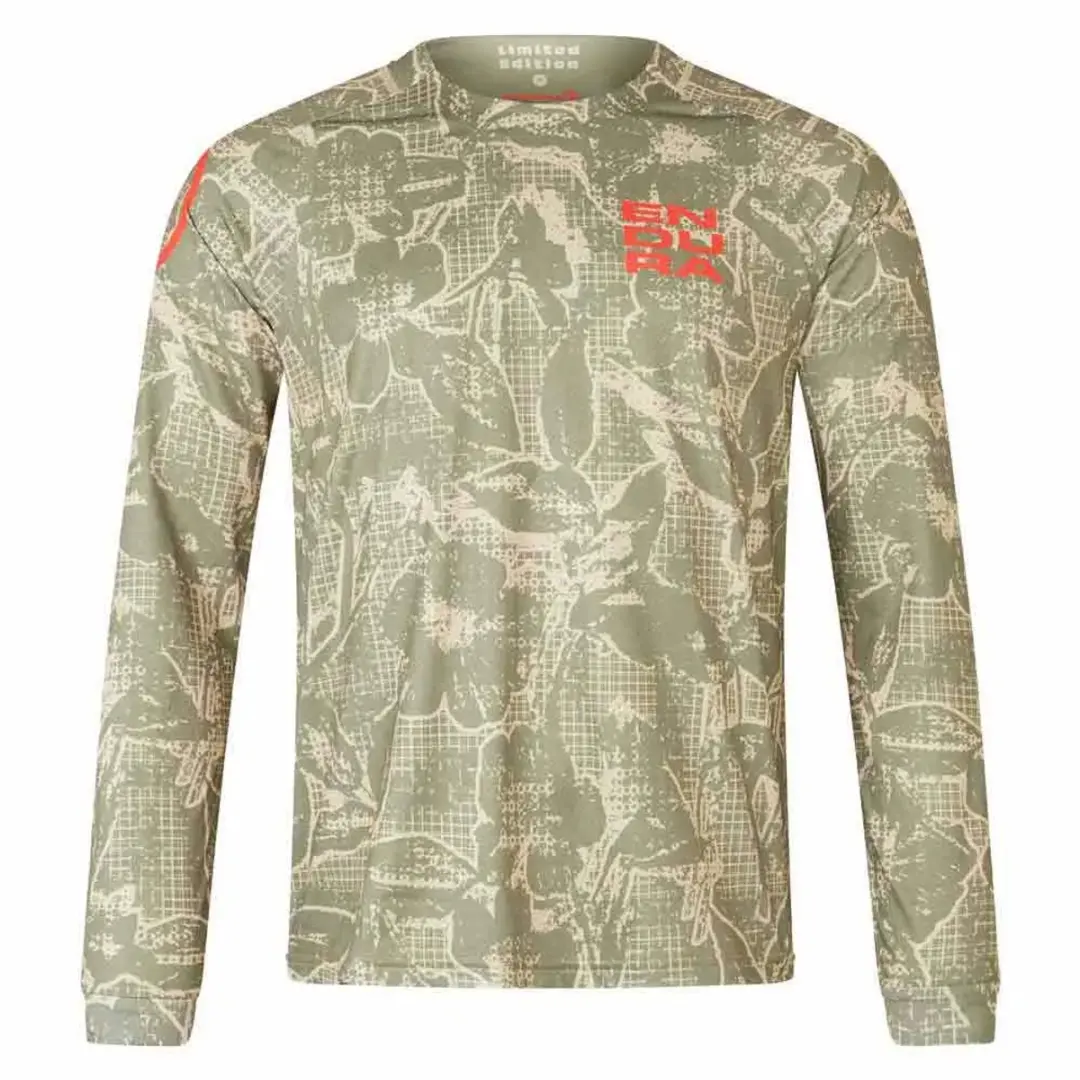 Endura Grid Floral Ltd Langarm Enduro Trui Groen S Man