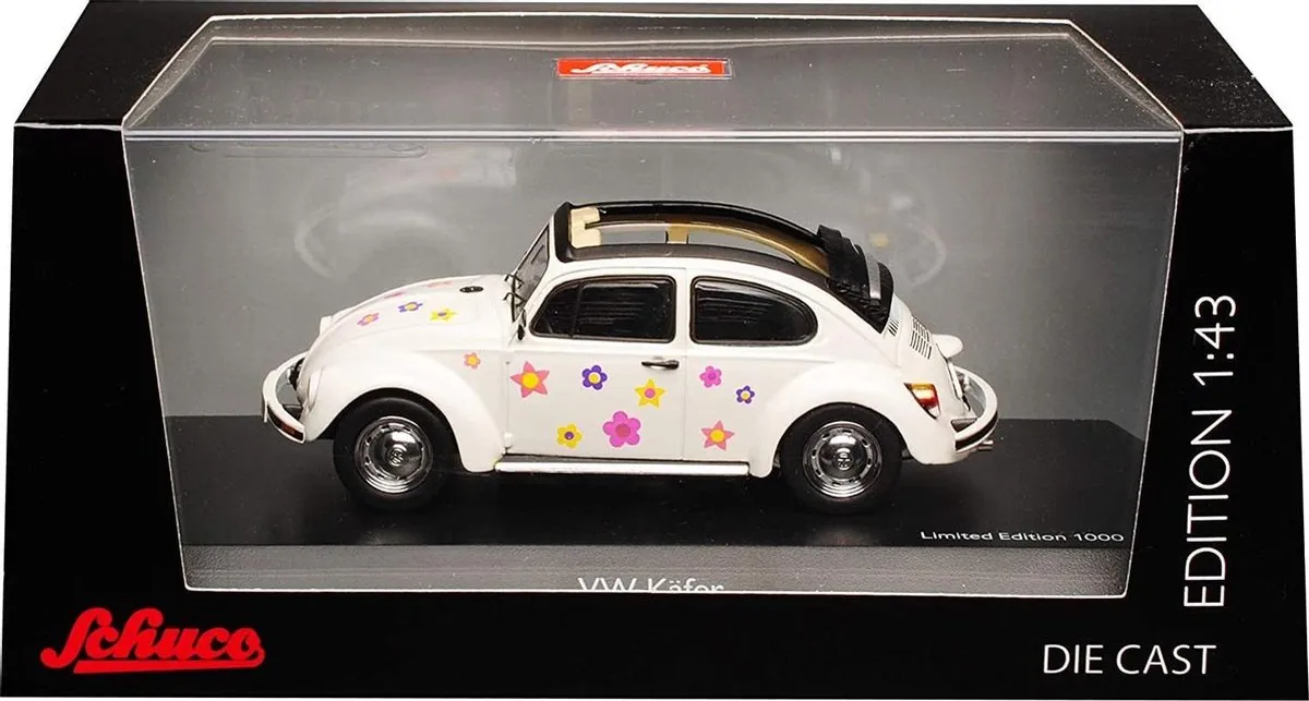 Volkswagen Käfer 1600 Open Air Blumen 1:43 - Schuco 450389600 - afbeelding 2 van 6