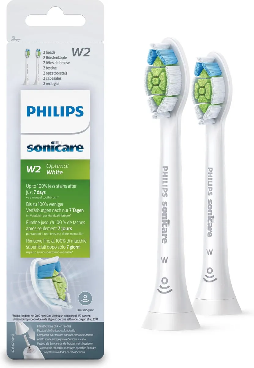 Philips Sonicare W2 Optimal White HX6062/10 Opzetborstels - 2 Stuks