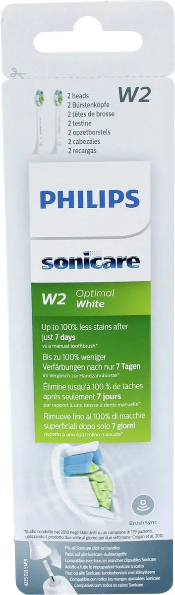 Philips Sonicare W2 Optimal White HX6062/10 Opzetborstels - 2 Stuks