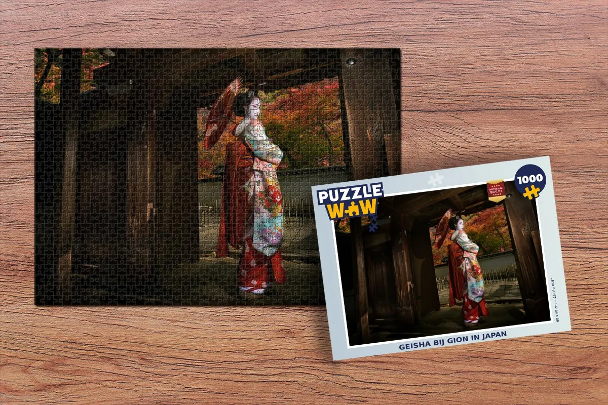 PuzzleWow Legpuzzel Geisha bij Gion in Japan 1000 Stuks - Multicolor