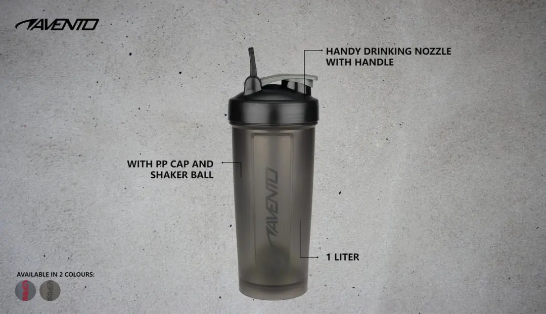 Avento Shakebeker 1L - Zwart/Grijs - afbeelding 5 van 6