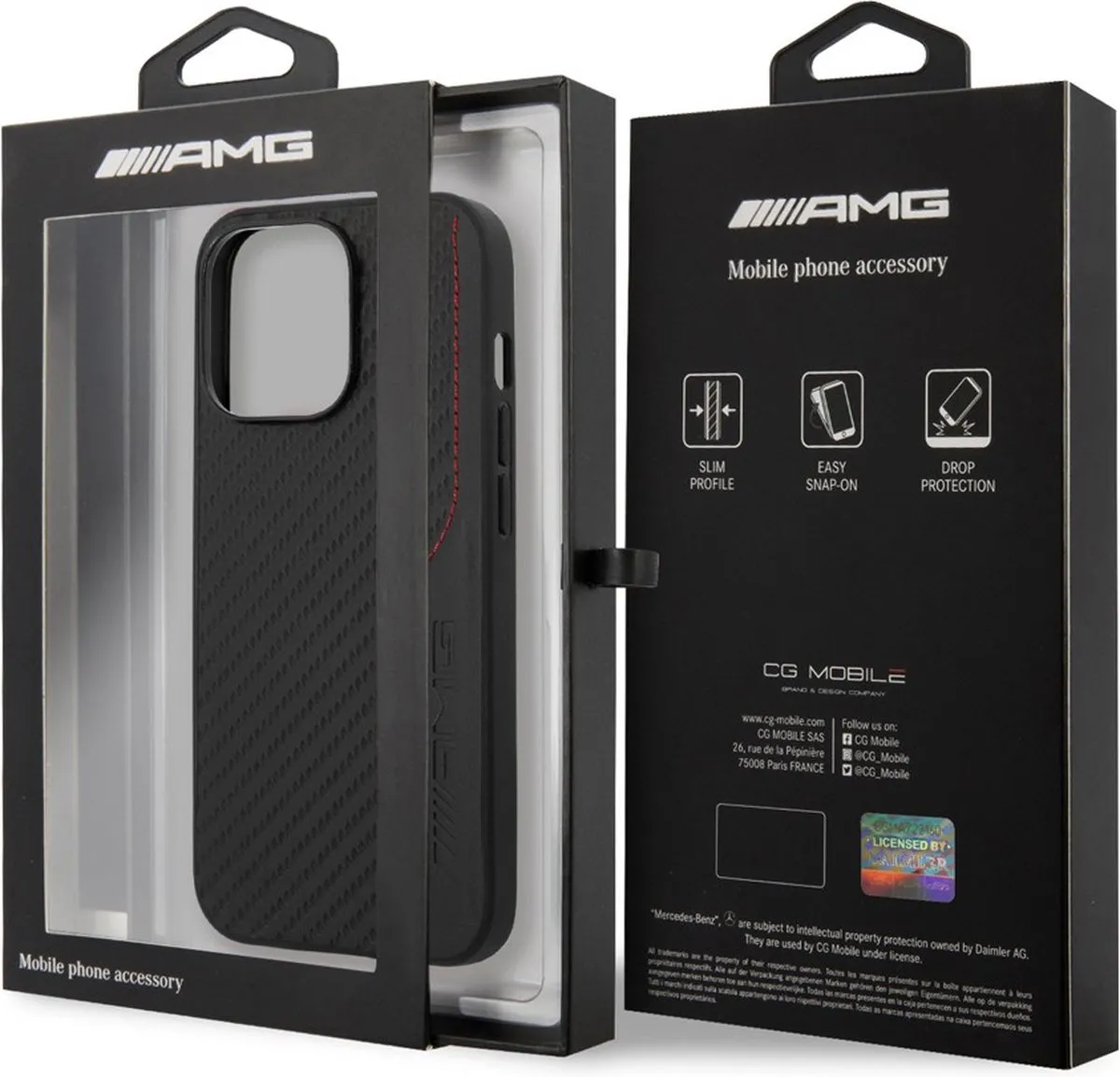 Mercedes-AMG Carbon Back Case iPhone 14 Pro - Zwart