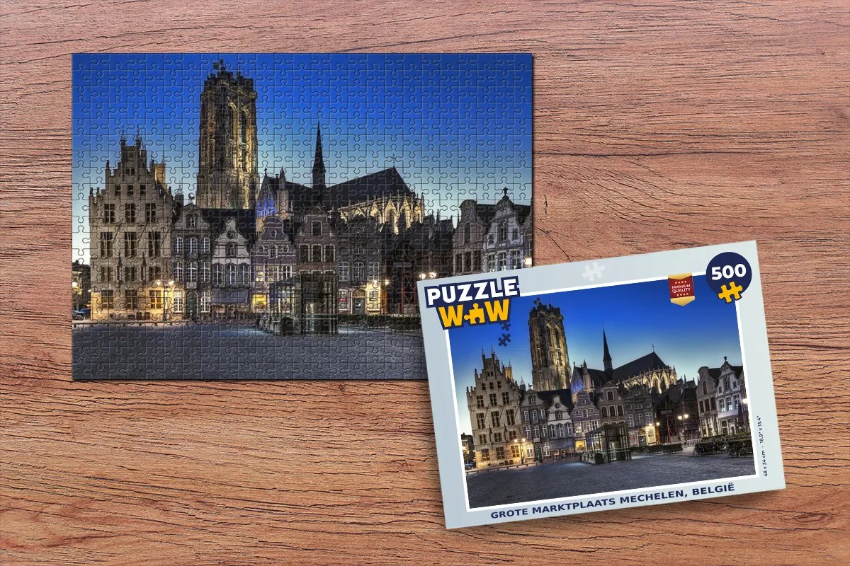 PuzzleWow Marktplaats Legpuzzel 500 Stuks Multicolor