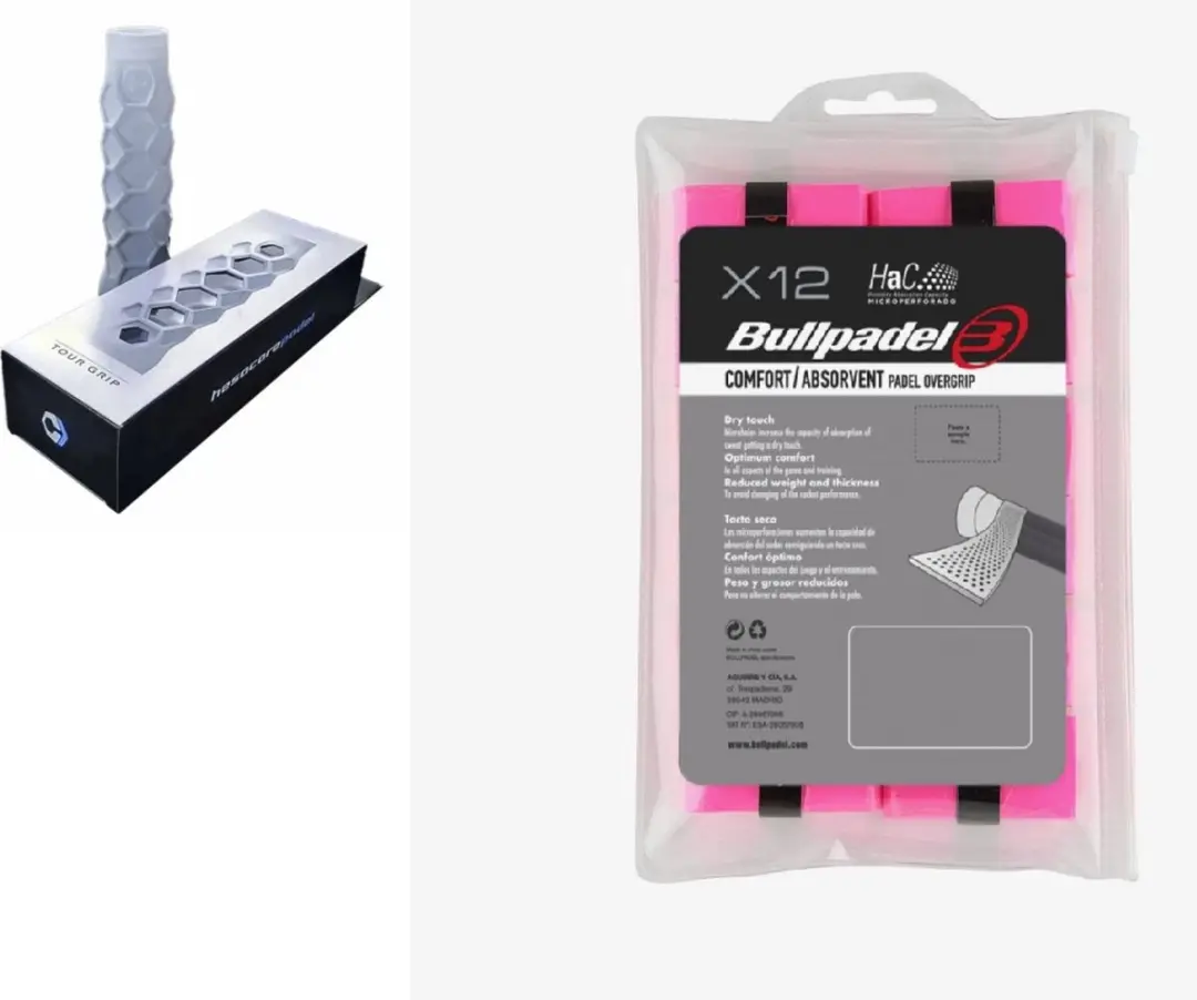 Bullpadel Hesacore + 12pack overgrips roze Bullpadel